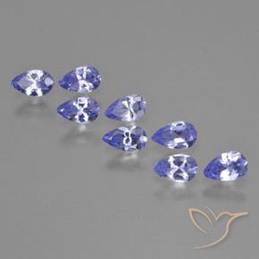 Pedras preciosas de Tanzanita Azul Violeta Intenso natural de 1.89 ct, Formato de pêra, VS
