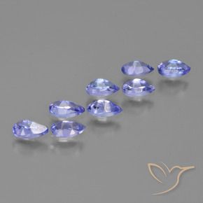 Pedras preciosas de Tanzanita Azul Violeta Intenso natural de 1.89 ct, Formato de pêra, VS