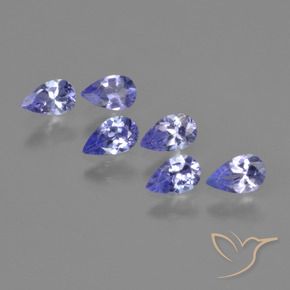 Pedras preciosas de Tanzanita Azul Violeta Intenso natural de 1.32 ct, Formato de pêra, VS