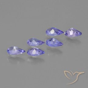 Pedras preciosas de Tanzanita Azul Violeta Intenso natural de 1.22 ct, Formato de pêra, VS