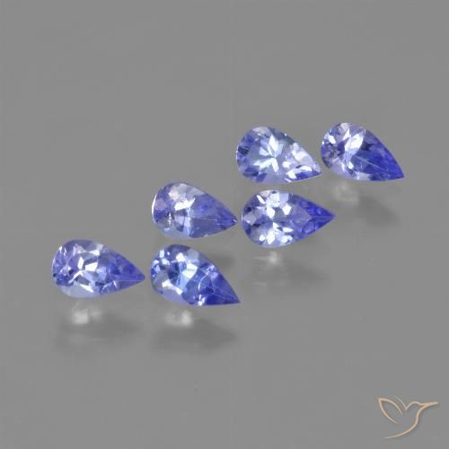 Pedras preciosas de tanzanita azul natural de 1,43 ct, formato de pêra, VVS-VS