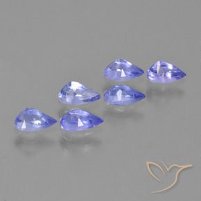 Pedras preciosas de tanzanita azul natural de 1,43 ct, formato de pêra, VVS-VS