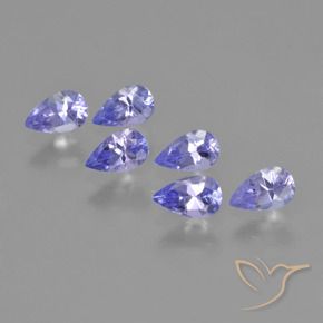 Pedras preciosas de Tanzanita Violeta Azul natural de 1.54 ct, Formato de pêra, VS