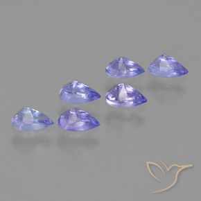 Pedras preciosas de Tanzanita Violeta Azul natural de 1.54 ct, Formato de pêra, VS