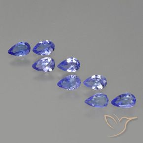 Pedras preciosas de Tanzanita Azul Violeta Intenso natural de 1.42 ct, Formato de pêra, VS