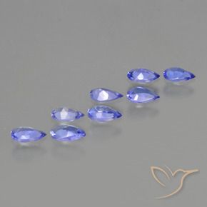 Pedras preciosas de Tanzanita Azul Violeta Intenso natural de 1.42 ct, Formato de pêra, VS