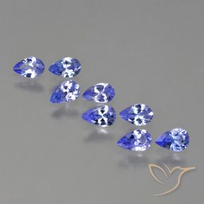 Pedras preciosas de Tanzanita azul intenso natural de 1.66 ct, Formato de pêra, VS