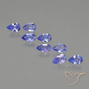 Pedras preciosas de Tanzanita azul intenso natural de 1.36 ct, Formato de pêra, VS