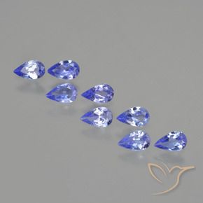Pedras preciosas de Tanzanita Azul Violeta Intenso natural de 1.29 ct, Formato de pêra, VS