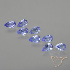 Pedras preciosas de Tanzanita Azul Violeta Intenso natural de 1.55 ct, Formato de pêra, VS