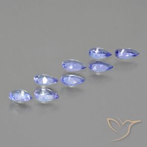 Pedras preciosas de Tanzanita Azul Violeta Intenso natural de 1.55 ct, Formato de pêra, VS