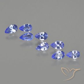 Pedras preciosas de Tanzanita Azul Violeta Intenso natural de 1.46 ct, Formato de pêra, VS