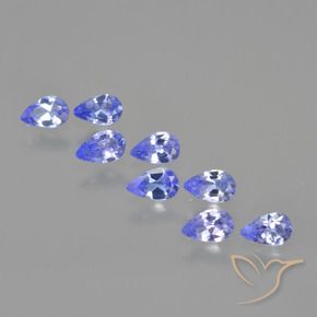 Pedras preciosas de Tanzanita Violeta Azul natural de 1.44 ct, Formato de pêra, VS