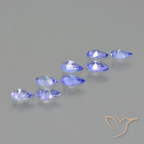 Pedras preciosas de Tanzanita Violeta Azul natural de 1.44 ct, Formato de pêra, VS