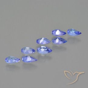 Pedras preciosas de Tanzanita Violeta Azul natural de 1.71 ct, Formato de pêra, VS