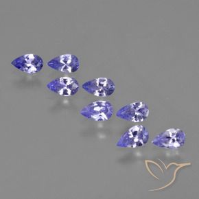 Pedras preciosas de Tanzanita Azul Violeta Intenso natural de 1.55 ct, Formato de pêra, VS