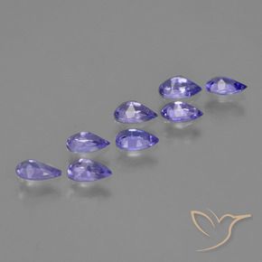 Pedras preciosas de Tanzanita Azul Violeta Intenso natural de 1.55 ct, Formato de pêra, VS