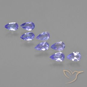 Pedras preciosas de Tanzanita Azul Violeta Intenso natural de 1.34 ct, Formato de pêra, VS