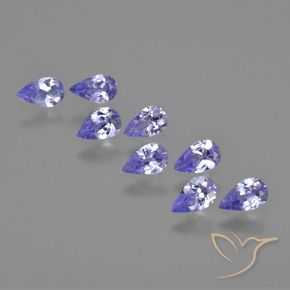 Pedras preciosas de Tanzanita Violeta Brilhante natural de 1.58 ct, Formato de pêra, VS