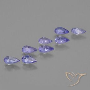 Pedras preciosas de Tanzanita Violeta Brilhante natural de 1.58 ct, Formato de pêra, VS