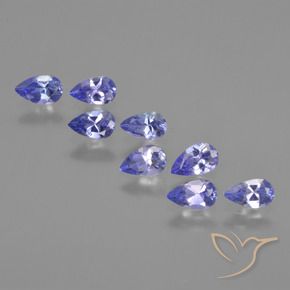 Pedras preciosas de Tanzanita Azul Violeta Intenso natural de 1.66 ct, Formato de pêra, VS