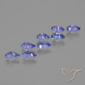 Pedras preciosas de Tanzanita Azul Violeta Intenso natural de 1.66 ct, Formato de pêra, VS