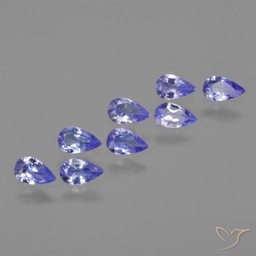 Pedras preciosas de Tanzanita azul intenso natural de 1.39 ct, Formato de pêra, VS