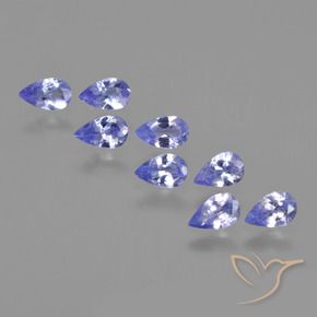 Pedras preciosas de Tanzanita Azul Violeta Intenso natural de 1.68 ct, Formato de pêra, VS