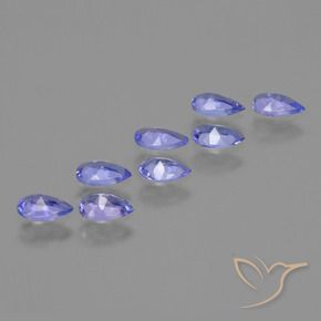 Pedras preciosas de Tanzanita Azul elétrico natural de 1.58 ct, Formato de pêra, VS