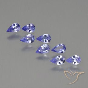 Pedras preciosas de Tanzanita Violeta Azul natural de 1.48 ct, Formato de pêra, VS