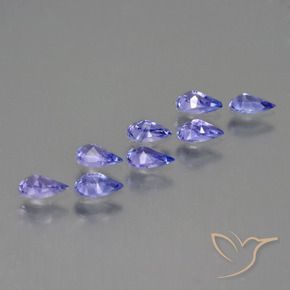 Pedras preciosas de Tanzanita Azul Violeta Intenso natural de 1.57 ct, Formato de pêra, VS