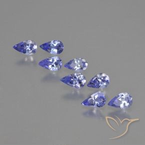 Pedras preciosas de Tanzanita Azul Violeta Intenso natural de 1.54 ct, Formato de pêra, VS