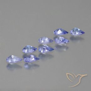 Pedras preciosas de Tanzanita Azul Violeta Intenso natural de 1.54 ct, Formato de pêra, VS