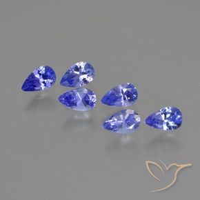 Pedras preciosas de Tanzanita Violeta Azul natural de 1.70 ct, Formato de pêra, VS
