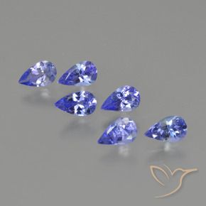 Pedras preciosas de Tanzanita Azul profundo natural de 1.42 ct, Formato de pêra, VS