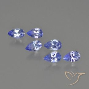 Pedras preciosas de Tanzanita Azul profundo natural de 1.24 ct, Formato de pêra, VS