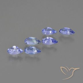 Pedras preciosas de Tanzanita Azul profundo natural de 1.24 ct, Formato de pêra, VS