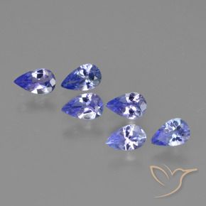 Pedras preciosas de Tanzanita Violeta Azul natural de 1.30 ct, Formato de pêra, VS