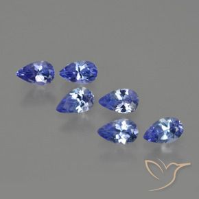 Pedras preciosas de Tanzanita Azul profundo natural de 1.63 ct, Formato de pêra, VS