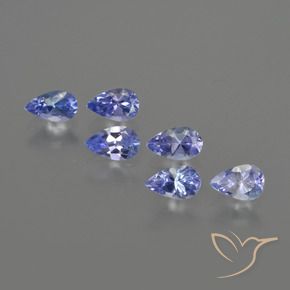 Pedras preciosas de Tanzanita Azul profundo natural de 1.56 ct, Formato de pêra, VS