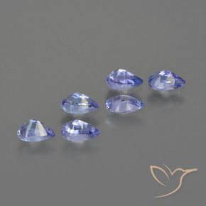 Pedras preciosas de Tanzanita Azul profundo natural de 1.56 ct, Formato de pêra, VS
