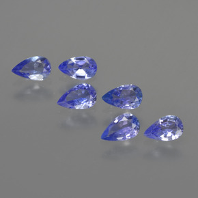 Pedras preciosas de tanzanita azul natural de 1,36 ct, formato de pêra, VS