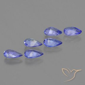 Pedras preciosas de Tanzanita Azul Violeta Intenso natural de 2.15 ct, Formato de pêra, VS