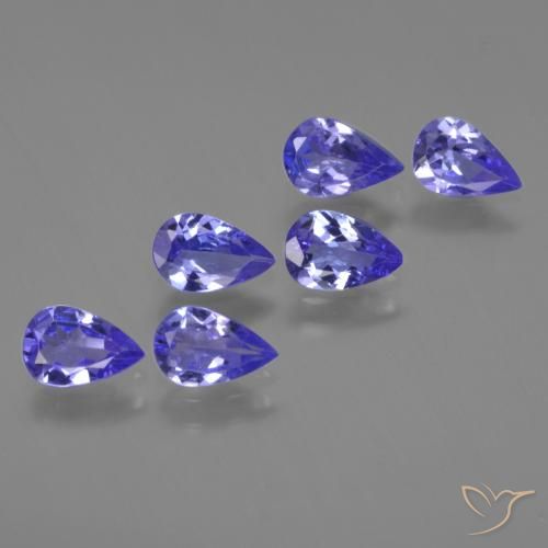 Pedras preciosas de Tanzanita Azul Violeta Intenso natural de 2.17 ct, Formato de pêra, VS