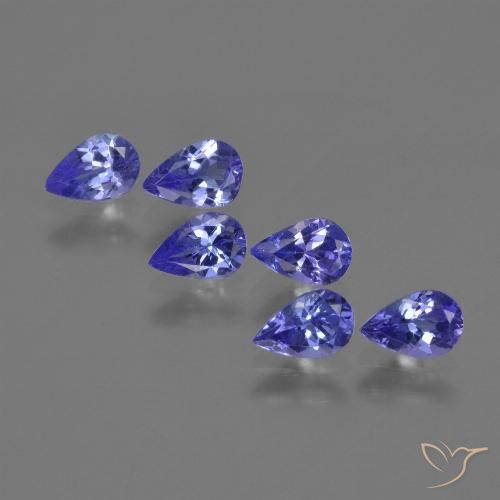 Pedras preciosas de Tanzanita Violeta Azul natural de 2.39 ct, Formato de pêra, VVS-VS