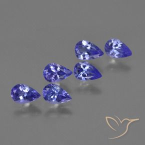 Pedras preciosas de Tanzanita Violeta Azul natural de 2.39 ct, Formato de pêra, VVS-VS