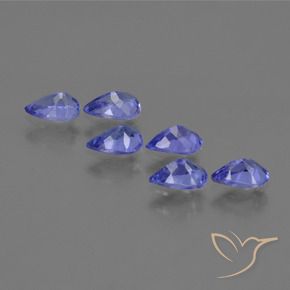 Pedras preciosas de Tanzanita Violeta Azul natural de 2.39 ct, Formato de pêra, VVS-VS