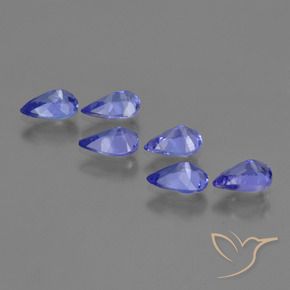 Pedras preciosas de Tanzanita Violeta Azul natural de 2.38 ct, Formato de pêra, VVS-VS