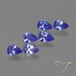 Pedras preciosas de Tanzanita Violeta Azul natural de 2.15 ct, Formato de pêra, VS