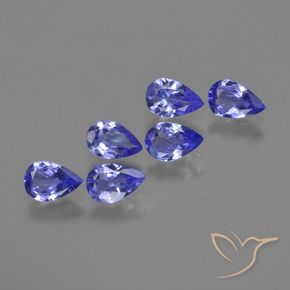 Pedras preciosas de Tanzanita Violeta Azul natural de 2.12 ct, Formato de pêra, VS